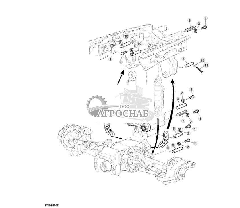 ПЕРЕДНЯЯ ПОДВЕСКА (МОСТ MFWD С TLS) 